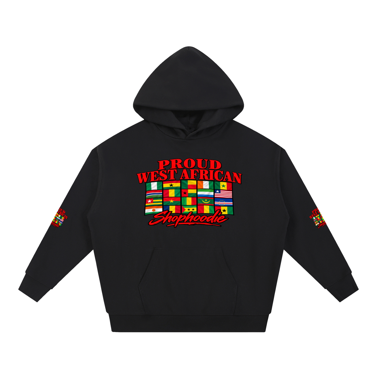 SHOPHOODIE® PROUD WEST AFRICAN heavyweight hoodie — 430 GSM oversized streetwear