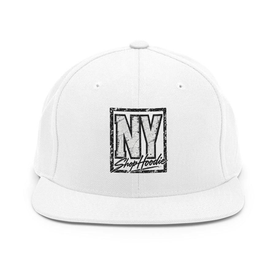 SHOPHOODIE® Embroidered Structured Snapback Hat – White