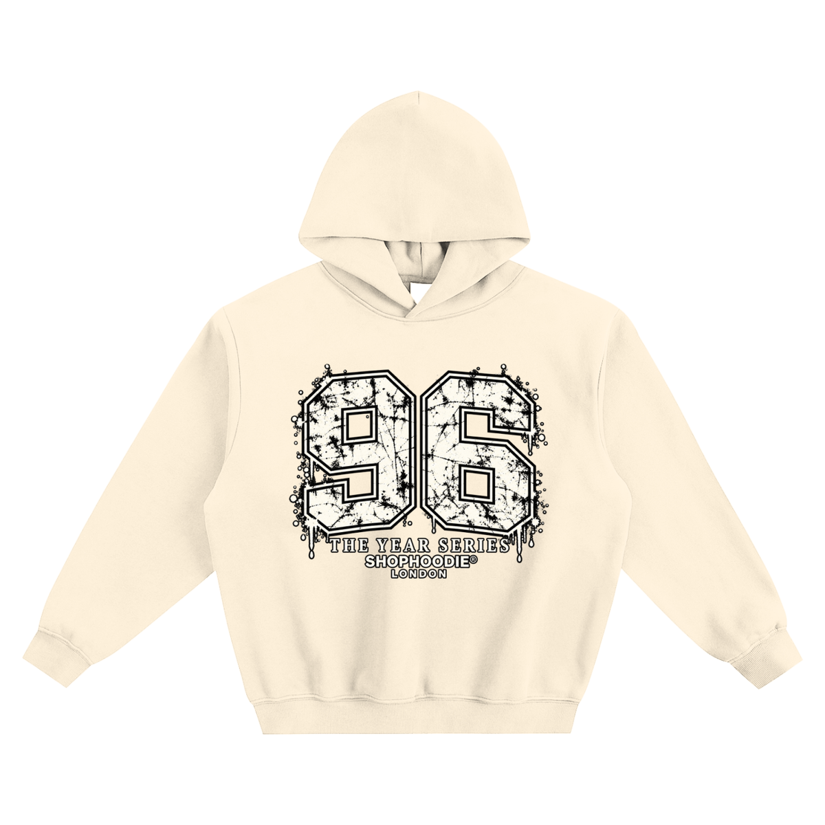 SHOPHOODIE® LONDON 96 Fleeced Boxy Hoodie — premium unisex streetwear — view 3