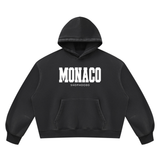 SHOPHOODIE® SHOPHOODD™ Monaco Vintage-Wash Boxy Fleece Hoodie — 390 GSM