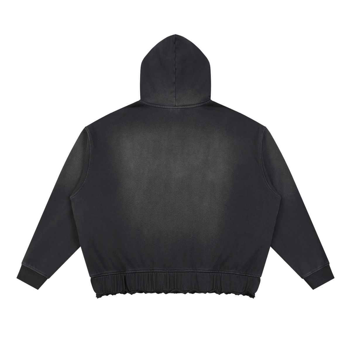 SHOPHOODIE LONDON BLANK 370 GSM unisex sunfade ripped boxy hoodie – product image 2