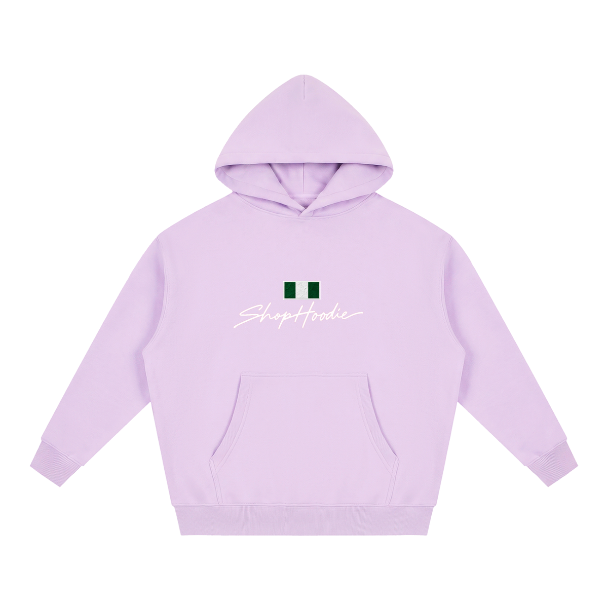 SHOPHOODIE® NIGERIA FLAG Oversized Boxy Fleece Hoodie — 345 GSM — view 11