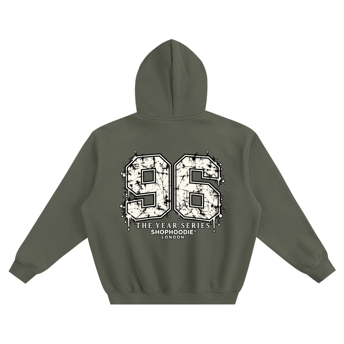 SHOPHOODIE® LONDON 96 Fleeced Boxy Hoodie — premium unisex streetwear — view 8