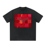 SHOPHOODIE® EAGLE WINGS SUPREME Heavyweight Vintage Washed Frayed T-Shirt — 430 GSM