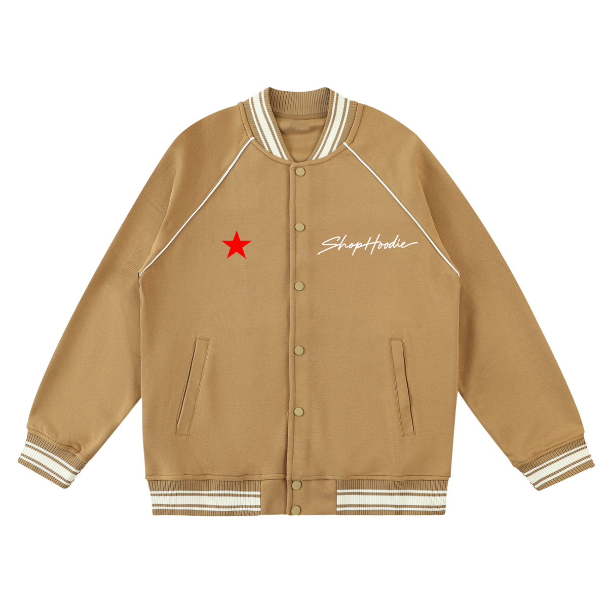 SHOPHOODIE® AVANT SH SIGNATURE Contrast Trim Raglan Varsity Jacket – product image 5
