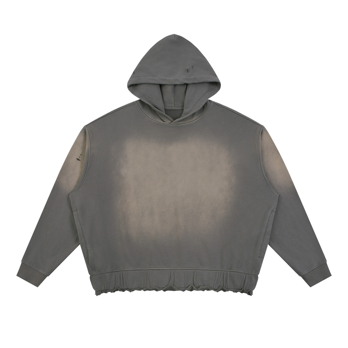 SHOPHOODIE LONDON BLANK 370 GSM unisex sunfade ripped boxy hoodie – product image 9
