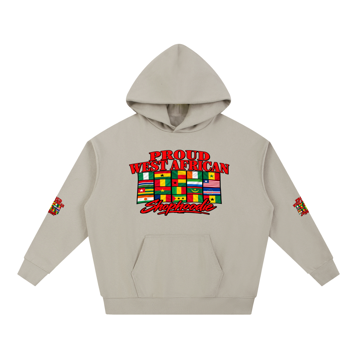 SHOPHOODIE® PROUD WEST AFRICAN heavyweight hoodie — 430 GSM oversized streetwear — product view 13