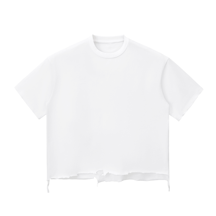 SHOPHOODIE® BLANK Raw-Hem Boxy T-Shirt — 340 GSM