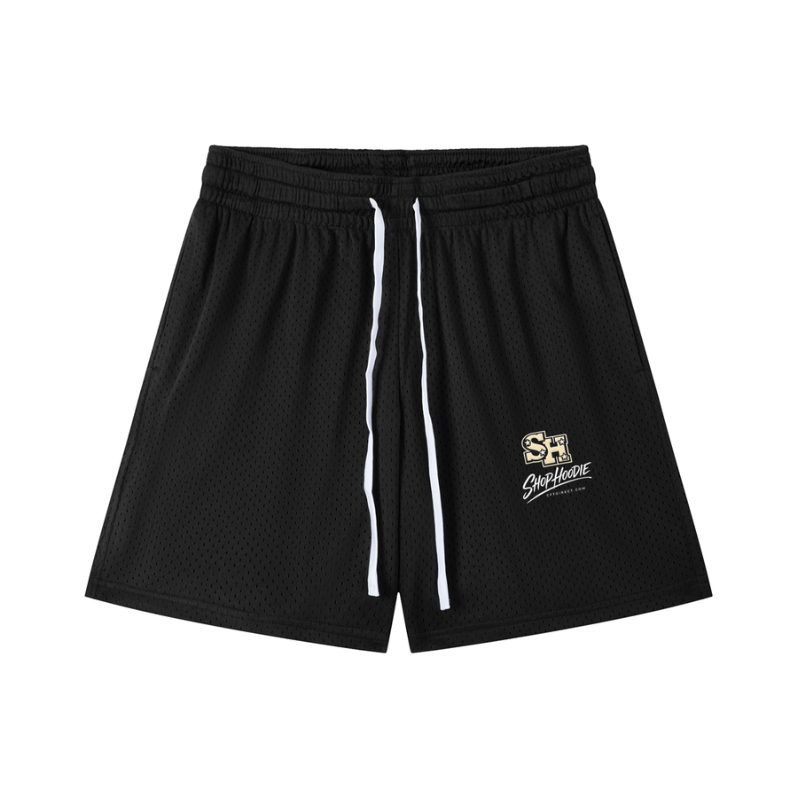 Mesh Drawstring Shorts by SHOPHOODIE® — 145 GSM