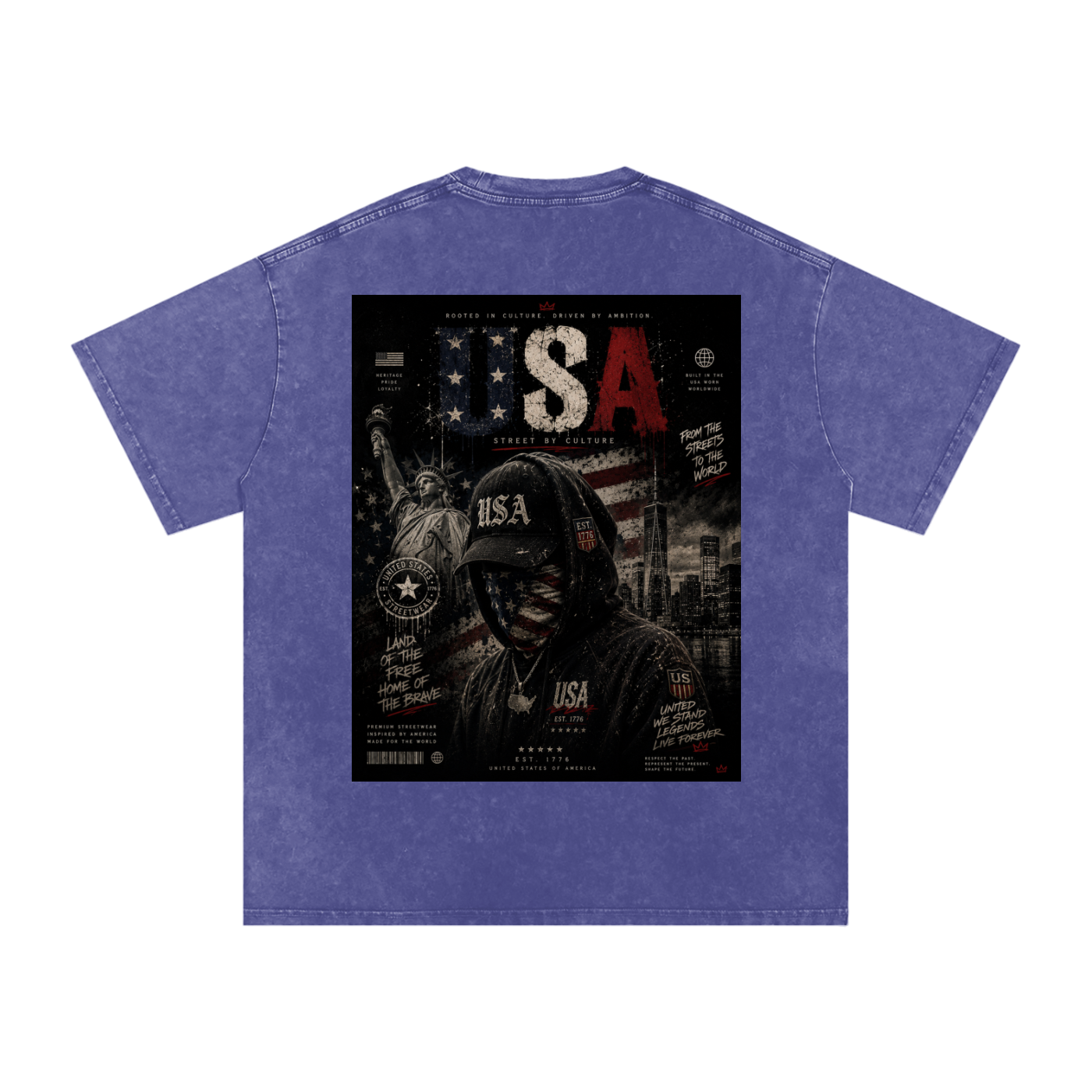 SHOPHOODIE USA DREAMER-Snow Washed Oversized Cotton T-Shirt