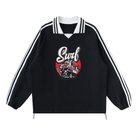 Contrast Striped Lapel Collar Sweatshirt by Shop Hoodie