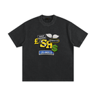 T-shirt épais vintage délavé SH Los Angeles à franges par Shop Hoodie