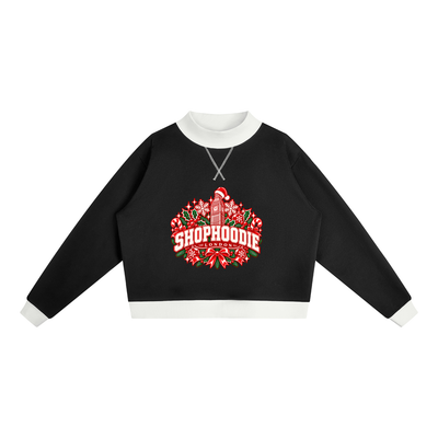 SHOPHOODIE® LONDON Christmas Women's Mock-Neck Sweatshirt — 350 GSM