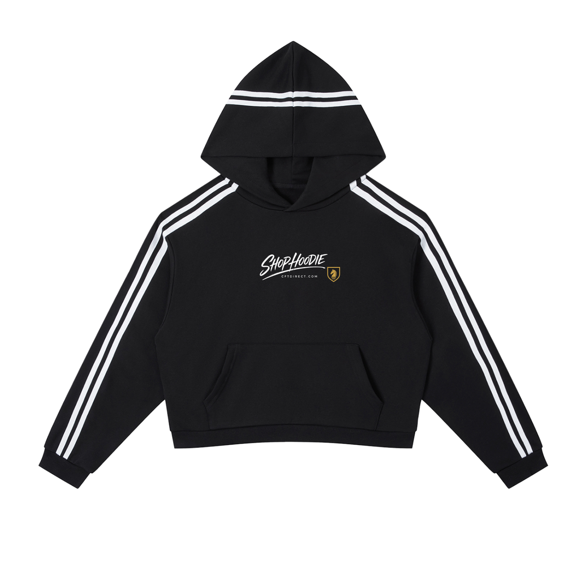 SHOPHOODIE® Contrast Side Stripe Cropped Hoodie complete set