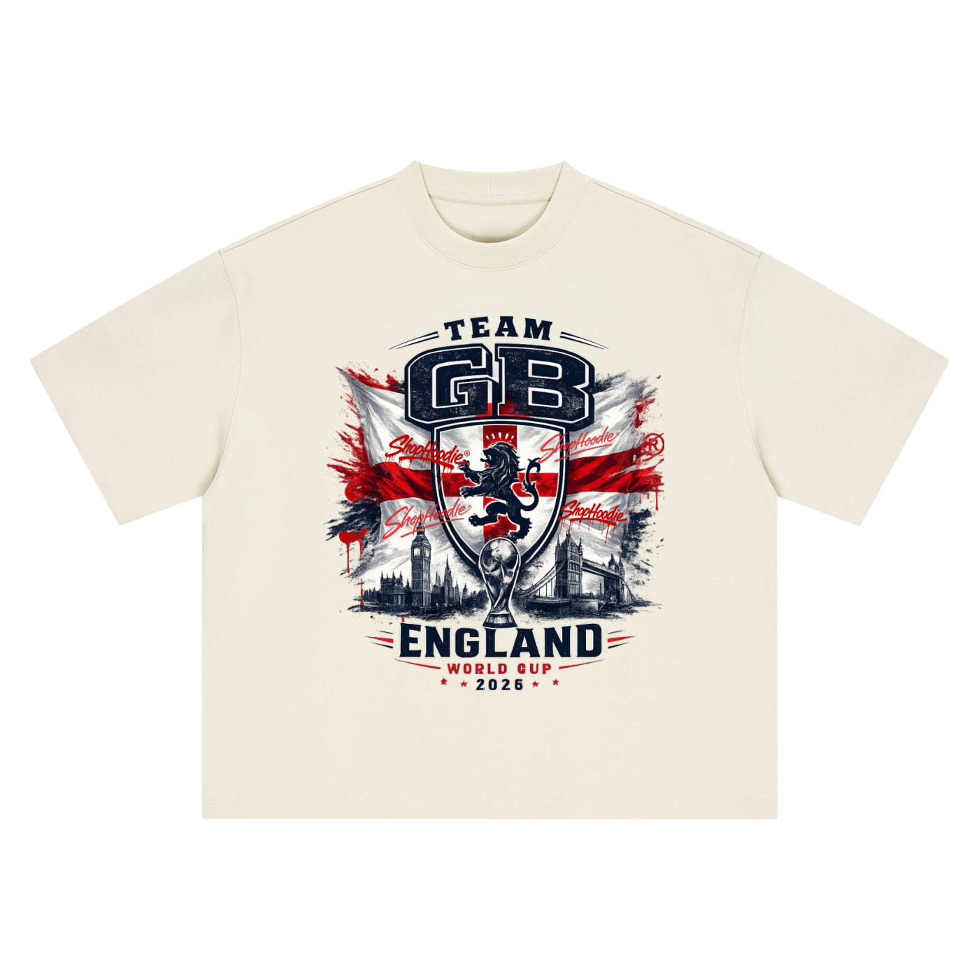 SHOPHOODIE® TEAM GB WORLD CUP 2026 BOXY OVERSIZED T-SHIRT