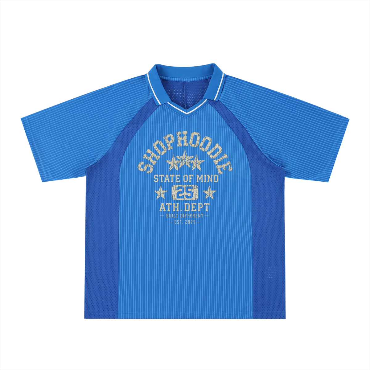 SHOPHOODIE STATE OF MIND Striped V-Neck Soccer Jersey
