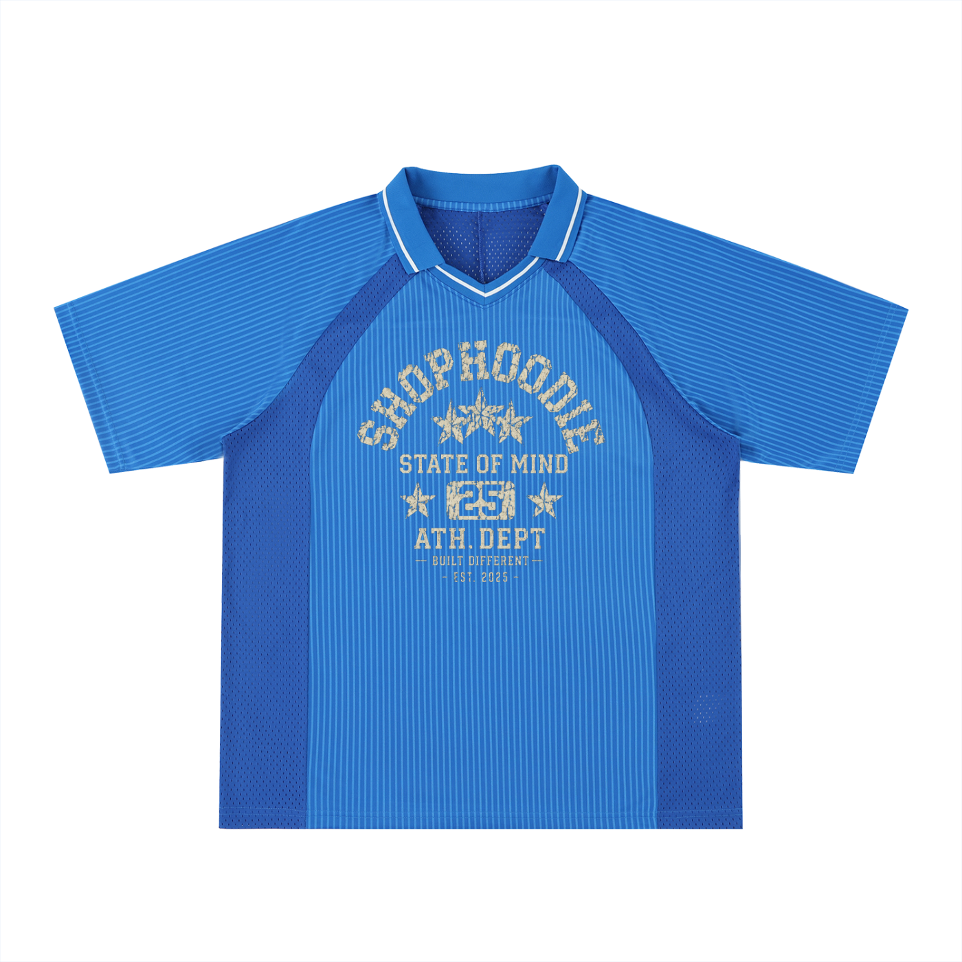 SHOPHOODIE STATE OF MIND Striped V-Neck Soccer Jersey