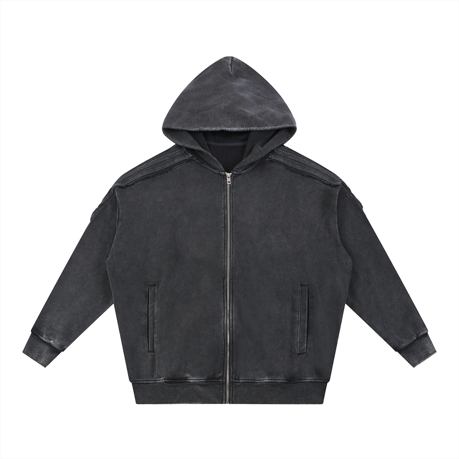 SHOPHOODIE® Tape Raw Edge Zip Hoodie — 420 GSM