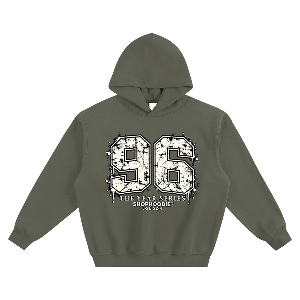 SHOPHOODIE® LONDON 96 Fleeced Boxy Hoodie — premium unisex streetwear — view 7