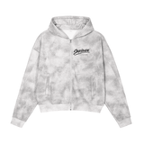 SHOPHOODIE® Dirty Washed Zip-Up Fleece Dreamers Club Hoodie — 410 GSM
