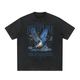 SHOPHOODIE® Freedom Is Earned Heavyweight Vintage T-Shirt Drop 02 & Vintage Wash Baggy Denim Jeans Complete Set