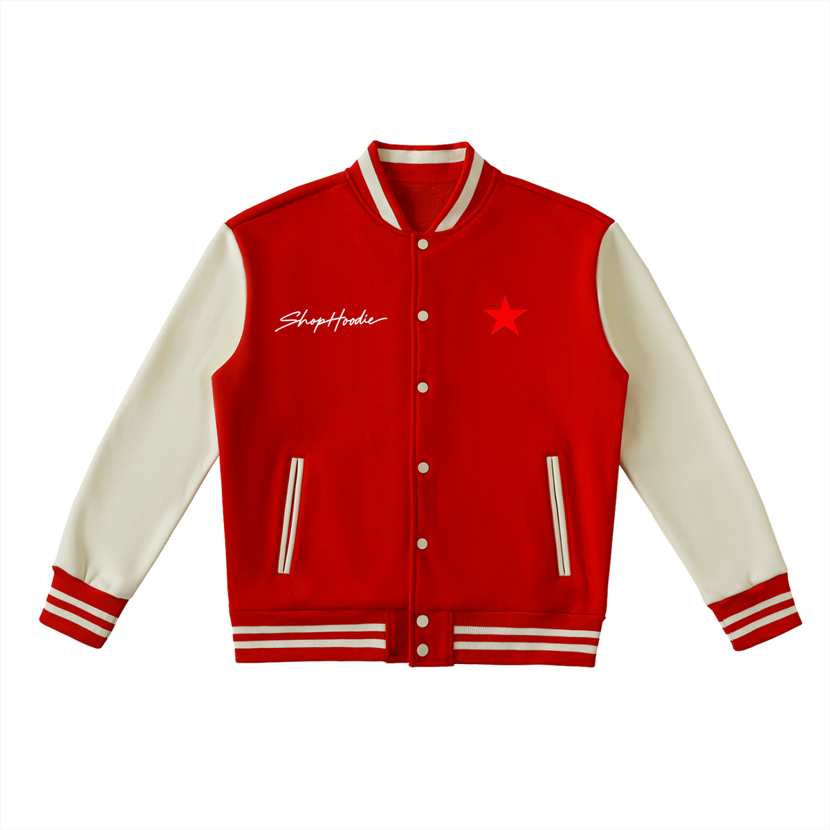 SHOPHOODIE® SH SIGNATURE AVANT Two-Tone Fleeced Varsity Jacket – product image 3