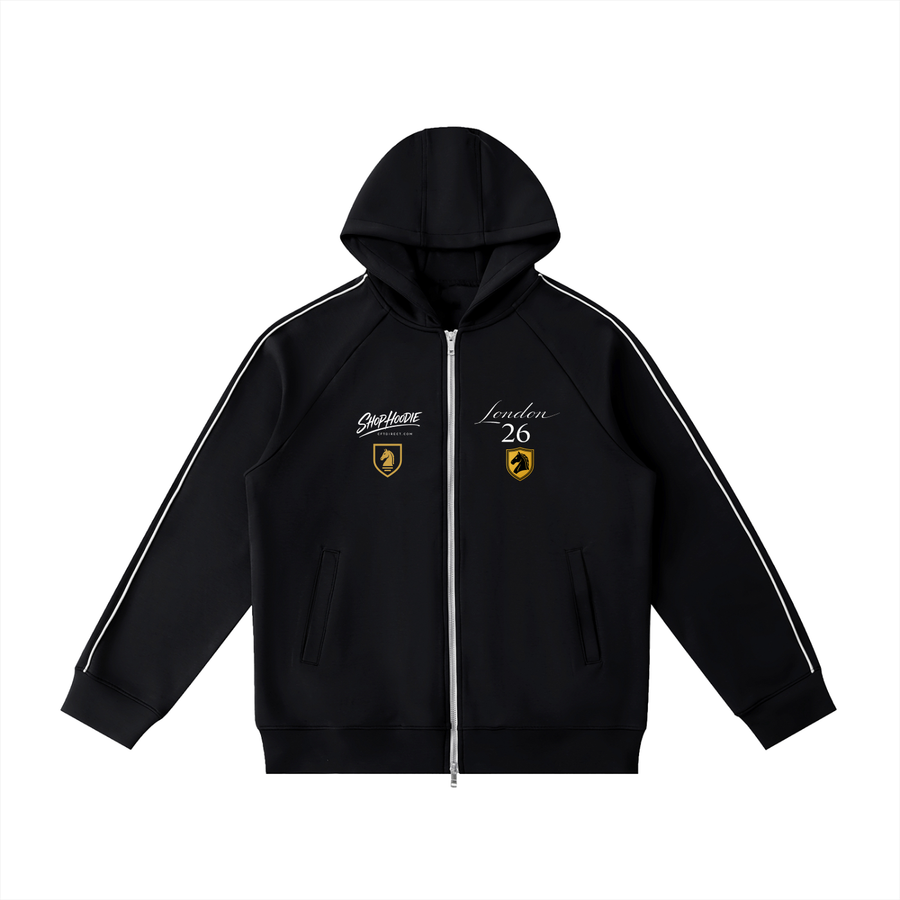 Heavyweight Raglan Sleeve Zip Hoodie by SHOPHOODIE® — 400 GSM