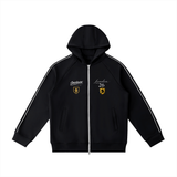 SHOPHOODIE® Heavyweight Raglan Sleeve Zip Hoodie & Red Dripping Jogged Sweatpants Complete Set