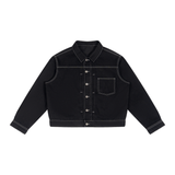 SHOPHOODIE® BLANK Men's Boxy Vintage-Wash Denim Jacket — 428 GSM