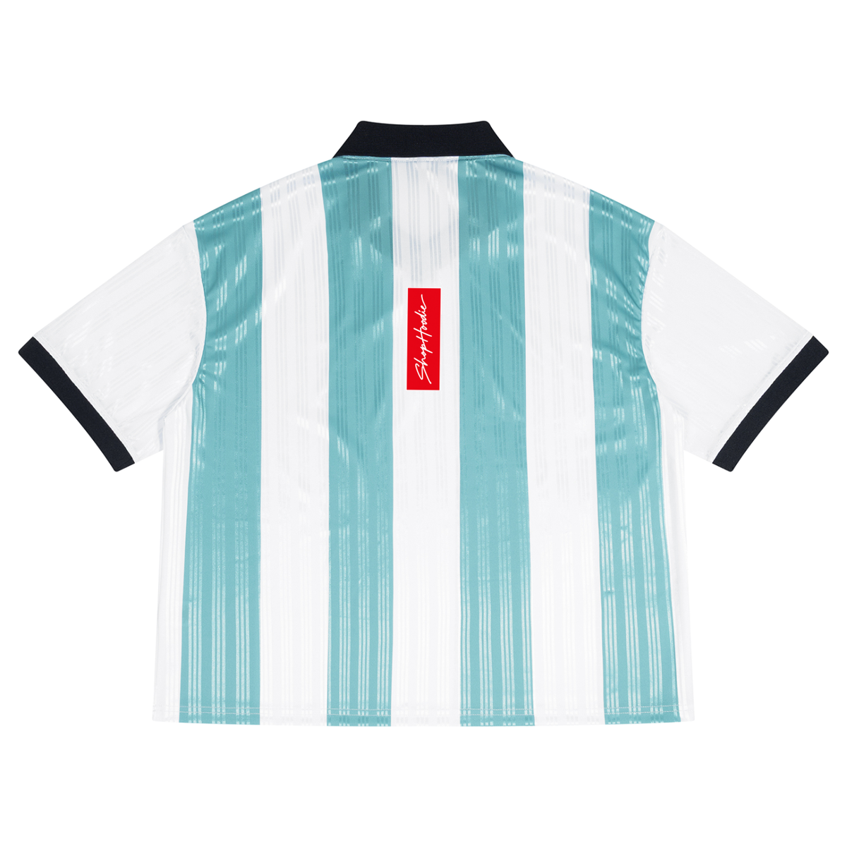 SHOPHOODIE® Boxy Striped Collared Oversized Soccer Jersey – product image 4