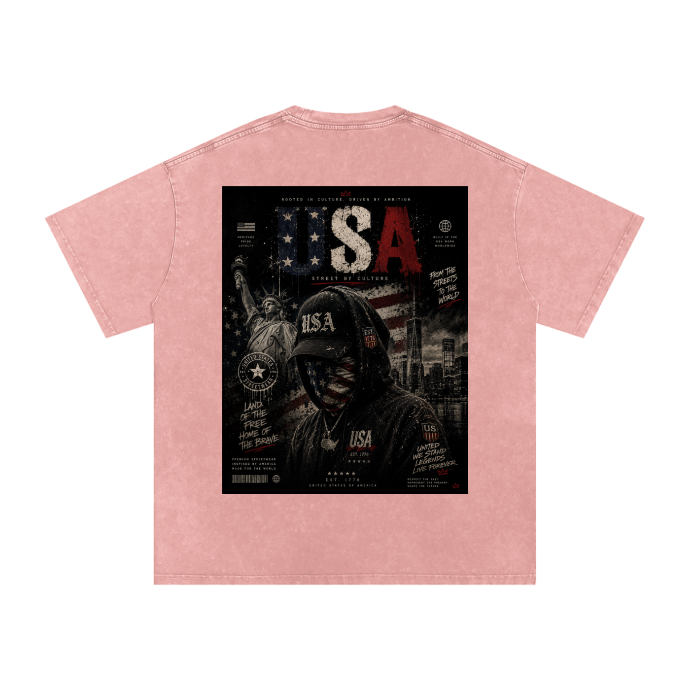 SHOPHOODIE USA DREAMER-Snow Washed Oversized Cotton T-Shirt