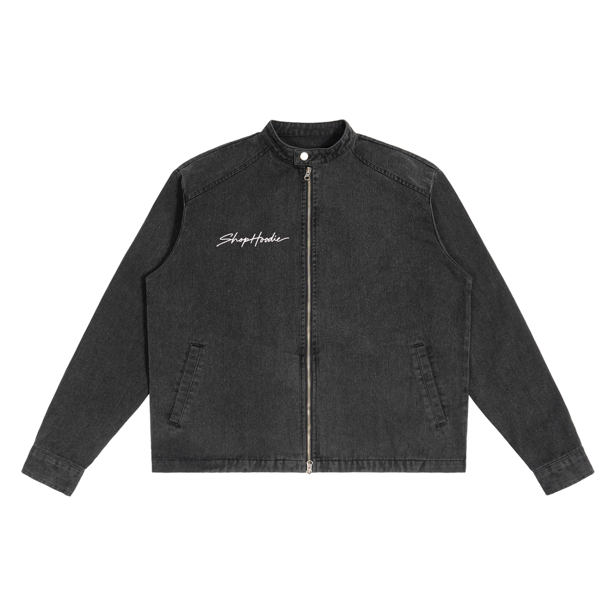 SHOPHOODIE® Vintage Washed Denim Jacket — 330 GSM — view 1