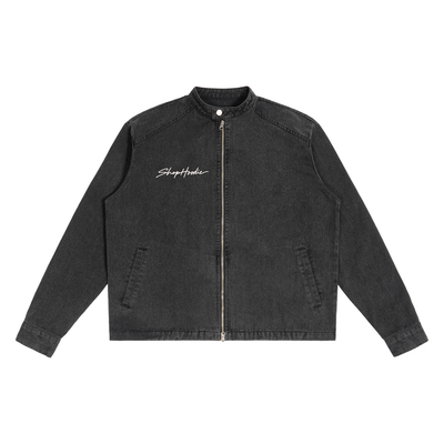 SHOPHOODIE® Vintage Washed Denim Jacket — 330 GSM — view 1