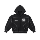 Sweat à capuche zippé en polaire à coutures contrastées de Shop Hoodie