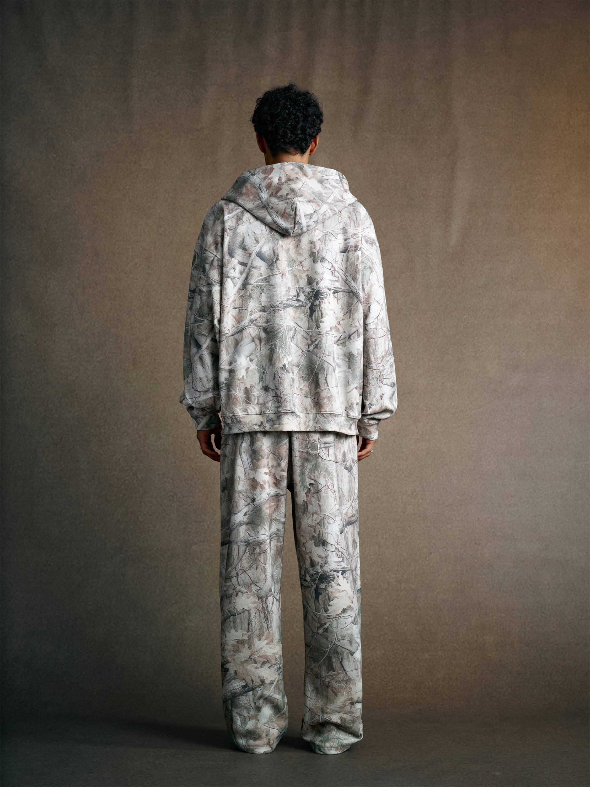 340GSM Unisex Heat Transfer Desert Camouflage Zip-Up Hoodie 	Branch Camouflage