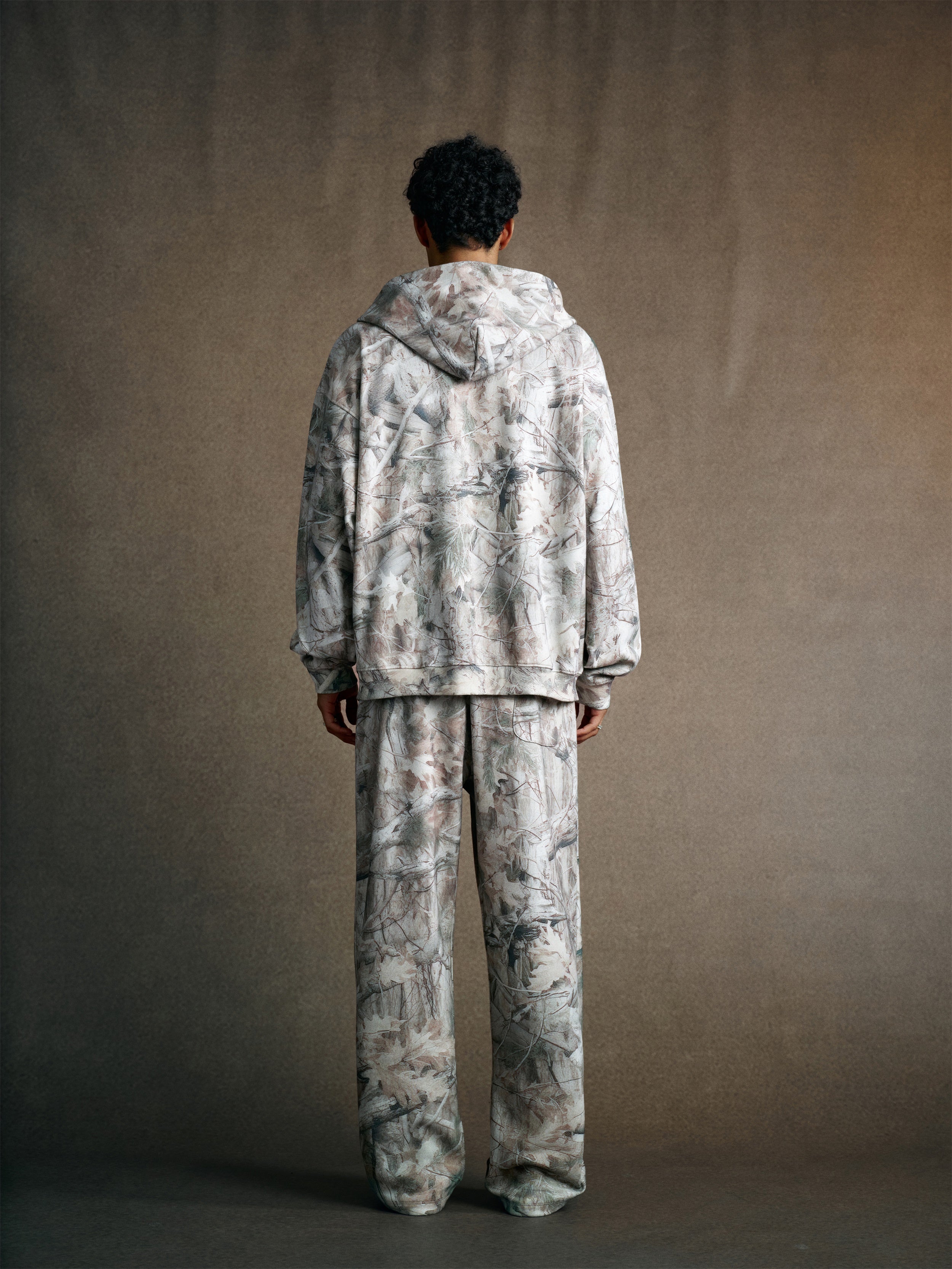 340GSM Unisex Heat Transfer Desert Camouflage Zip-Up Hoodie 	Branch Camouflage
