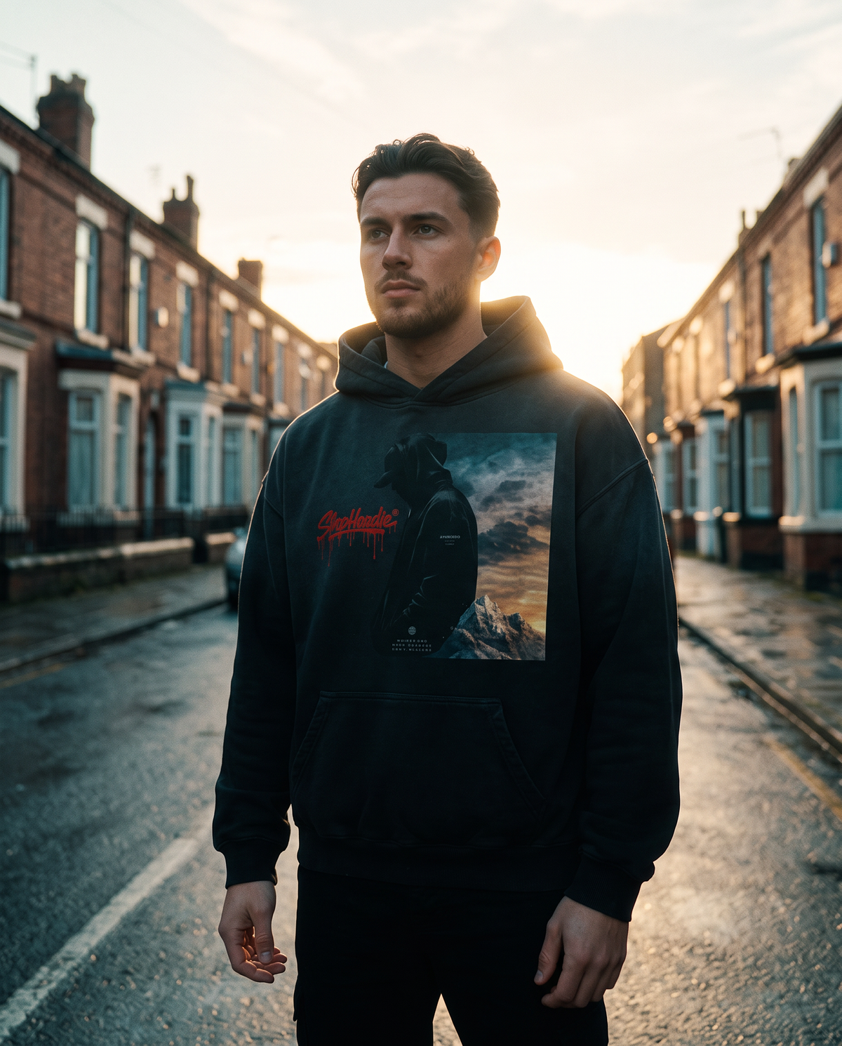 SHOPHOODIE® EAGLE VISION Heavyweight Sunfade Oversized Hoodie — 400 GSM