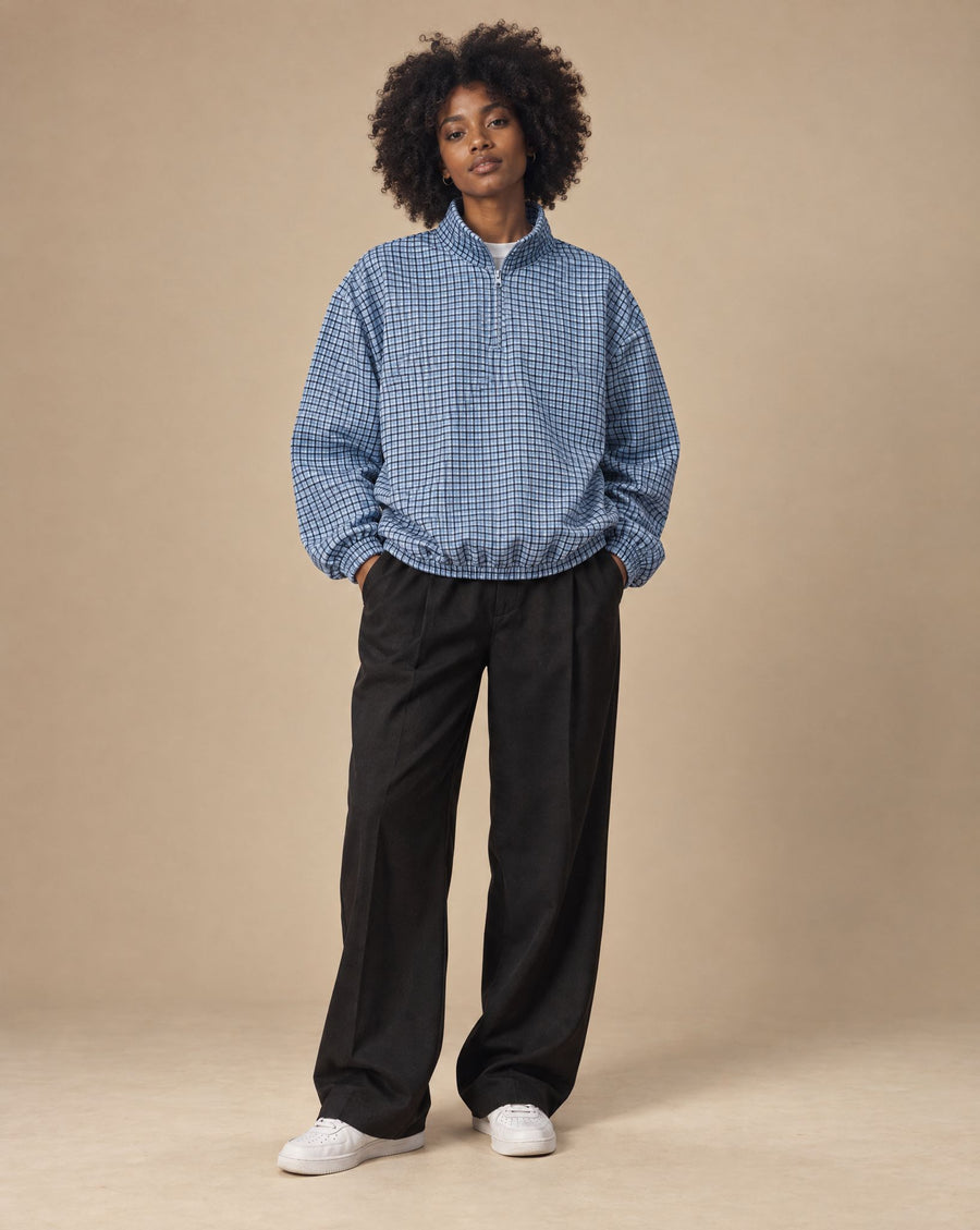 SHOPHOODIE® BLANK Unisex Plaid Quarter-Zip Sweatshirt — 360 GSM