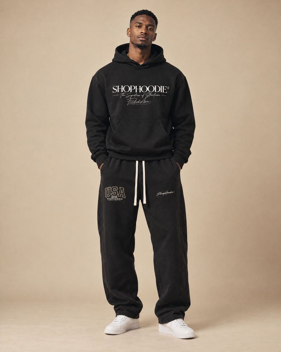 SHOPHOODIE® AVANT Founder's Edition Hoodie & AVANT USA Barrel Sweatpants Complete Set