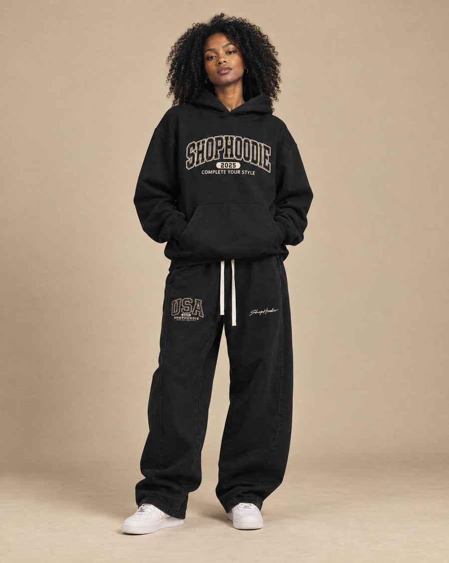 SHOPHOODIE® AVANT Authentic USA Heavyweight Hoodie & AVANT USA Barrel Sweatpants Complete Set