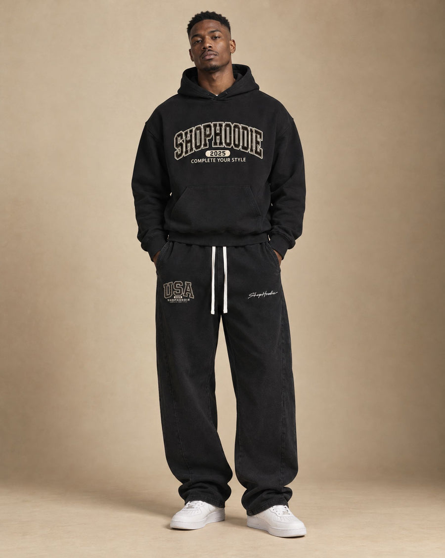 SHOPHOODIE® AVANT Authentic USA Heavyweight Hoodie & AVANT USA Barrel Sweatpants Complete Set
