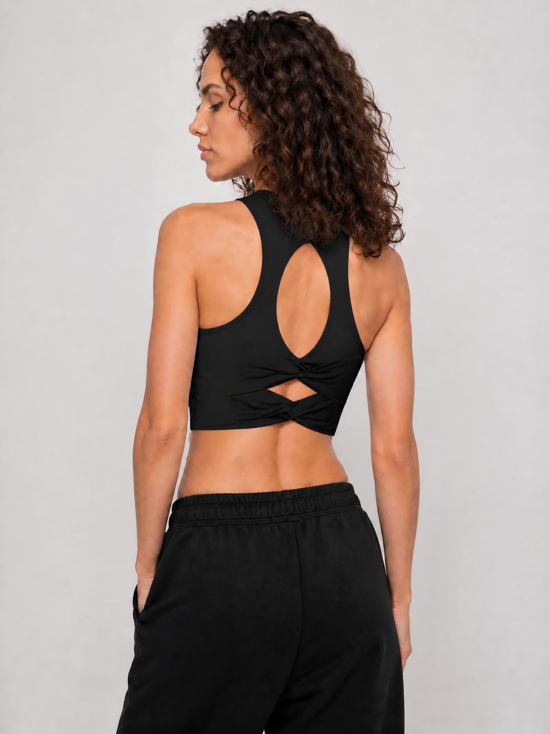 SHOPHOODIE Women's Halter Yoga Sports Bra