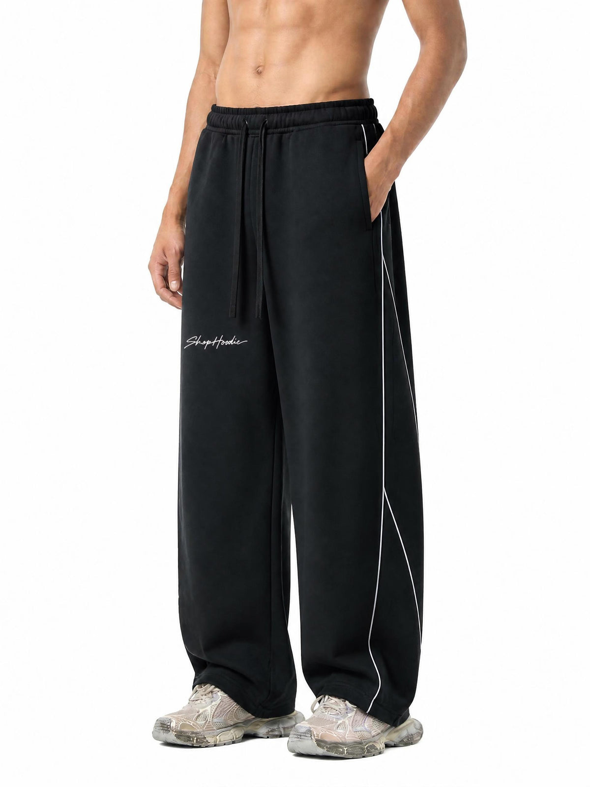 SHOPHOODIE® Piping Heavyweight Fleece Barrel-Leg Sweatpants – product image 18