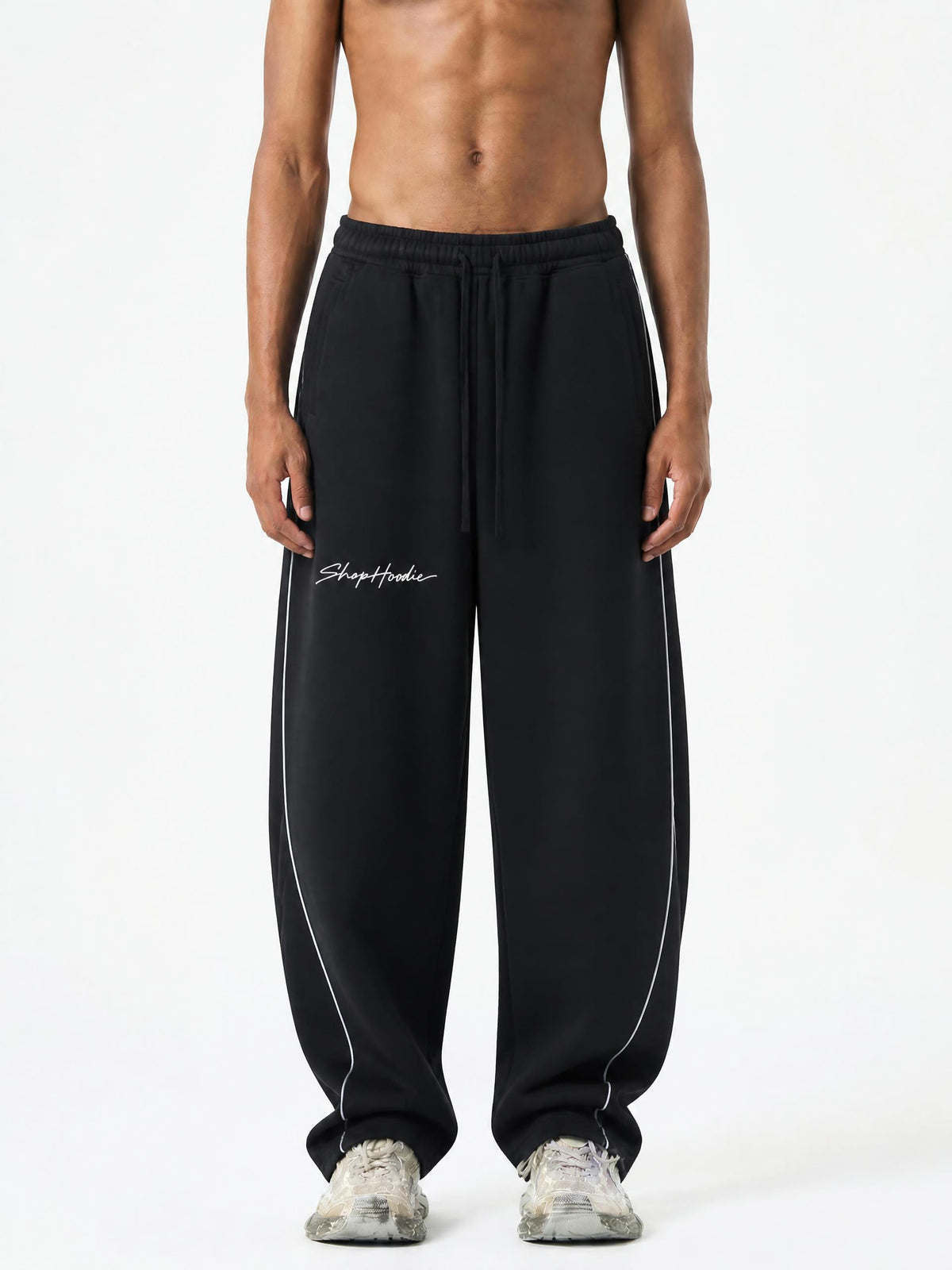 SHOPHOODIE® Piping Heavyweight Fleece Barrel-Leg Sweatpants – product image 20