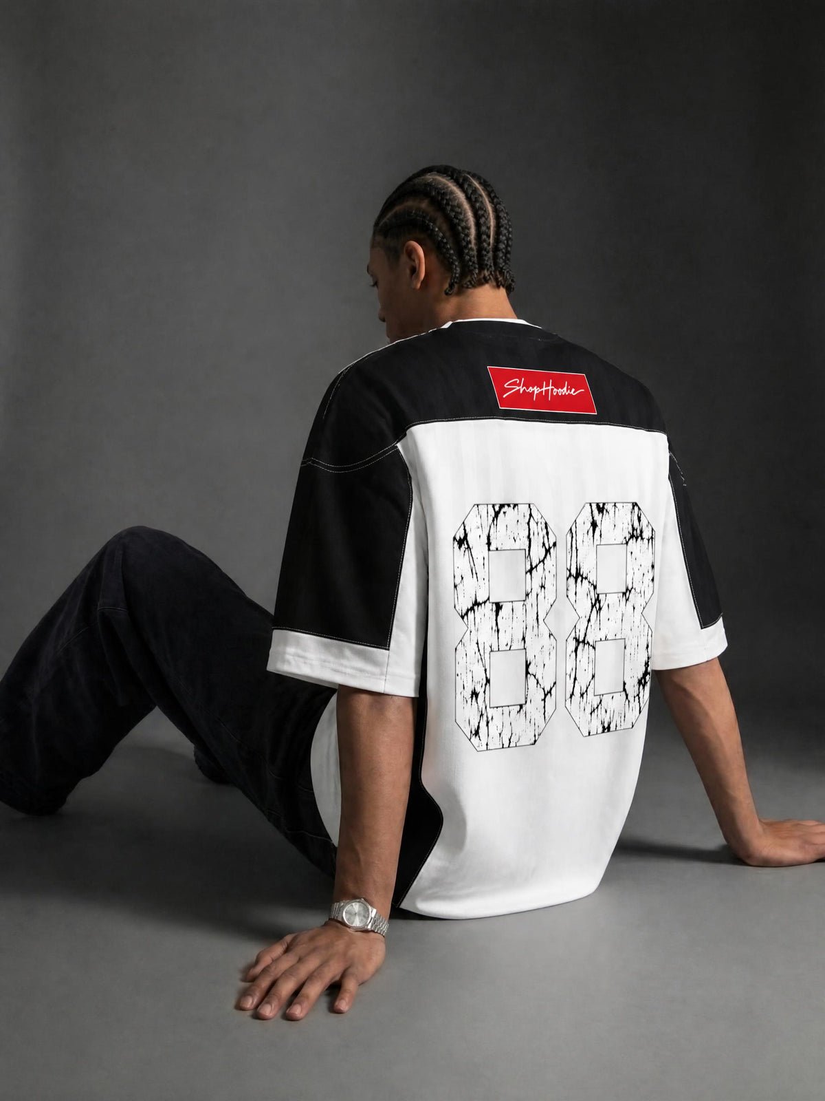 SHOPHOODIE® BOX LOGO Striped Raglan Oversized Jersey – product image 15