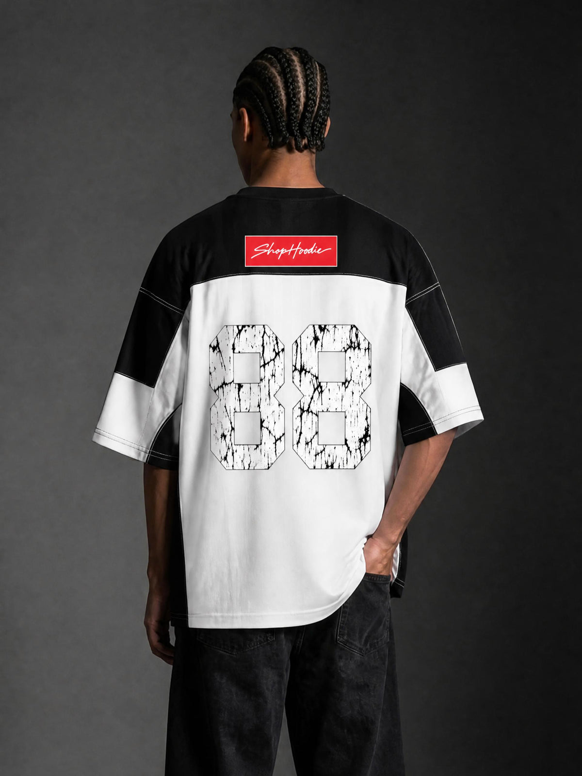 SHOPHOODIE® BOX LOGO Striped Raglan Oversized Jersey – product image 16