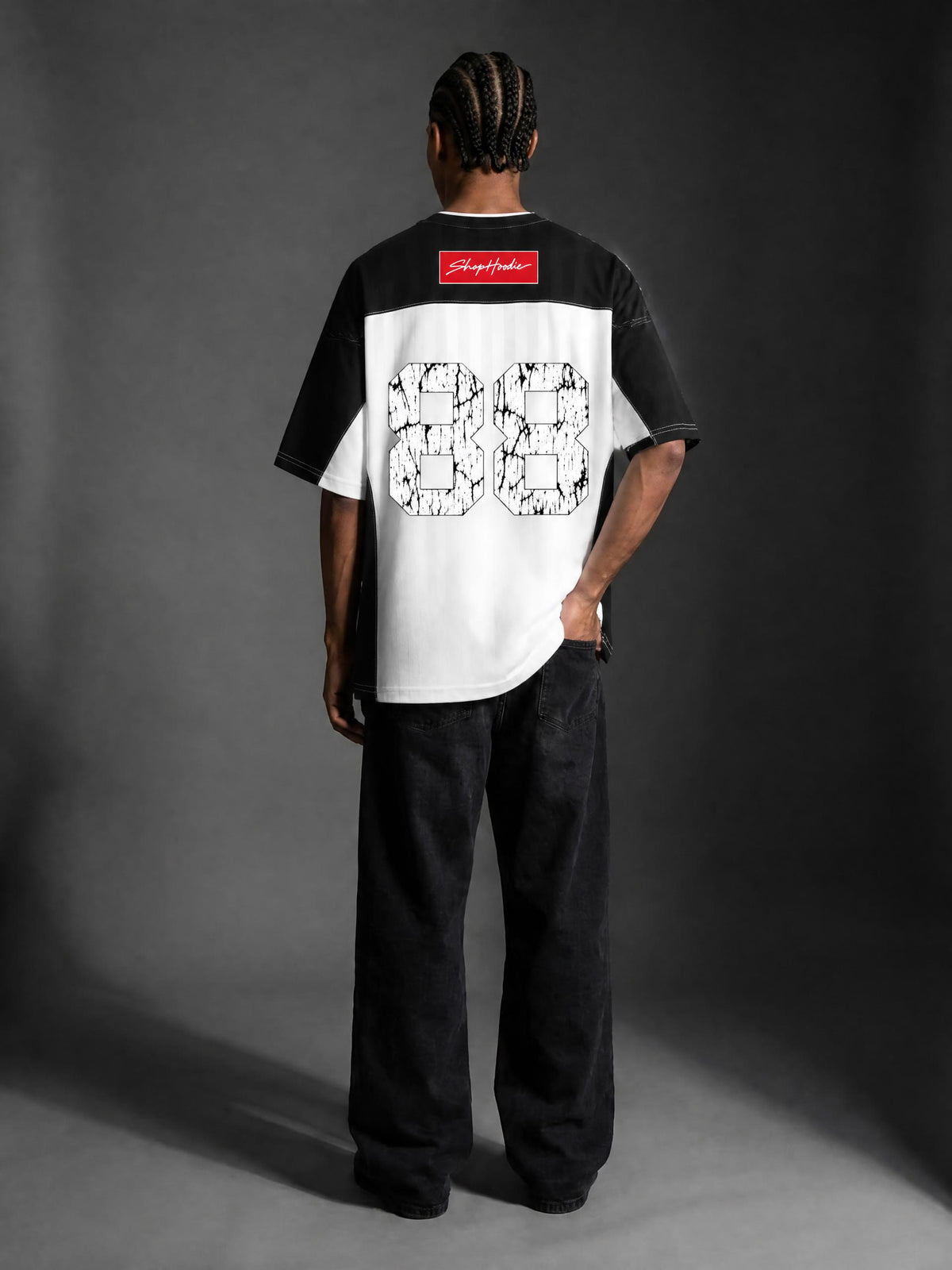 SHOPHOODIE® BOX LOGO Striped Raglan Oversized Jersey – product image 12