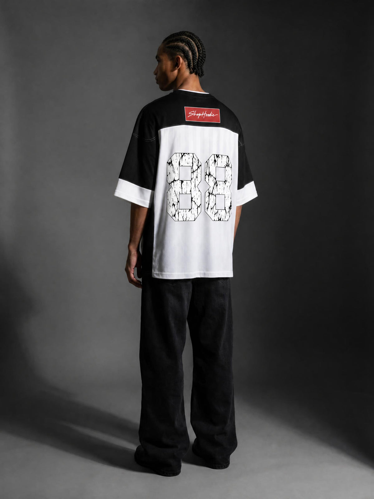 SHOPHOODIE® BOX LOGO Striped Raglan Oversized Jersey – product image 11