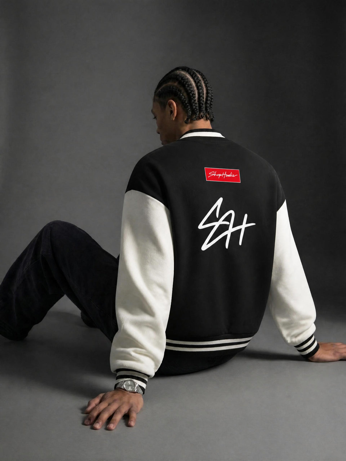 SHOPHOODIE® SH SIGNATURE AVANT Two-Tone Fleeced Varsity Jacket – product image 12