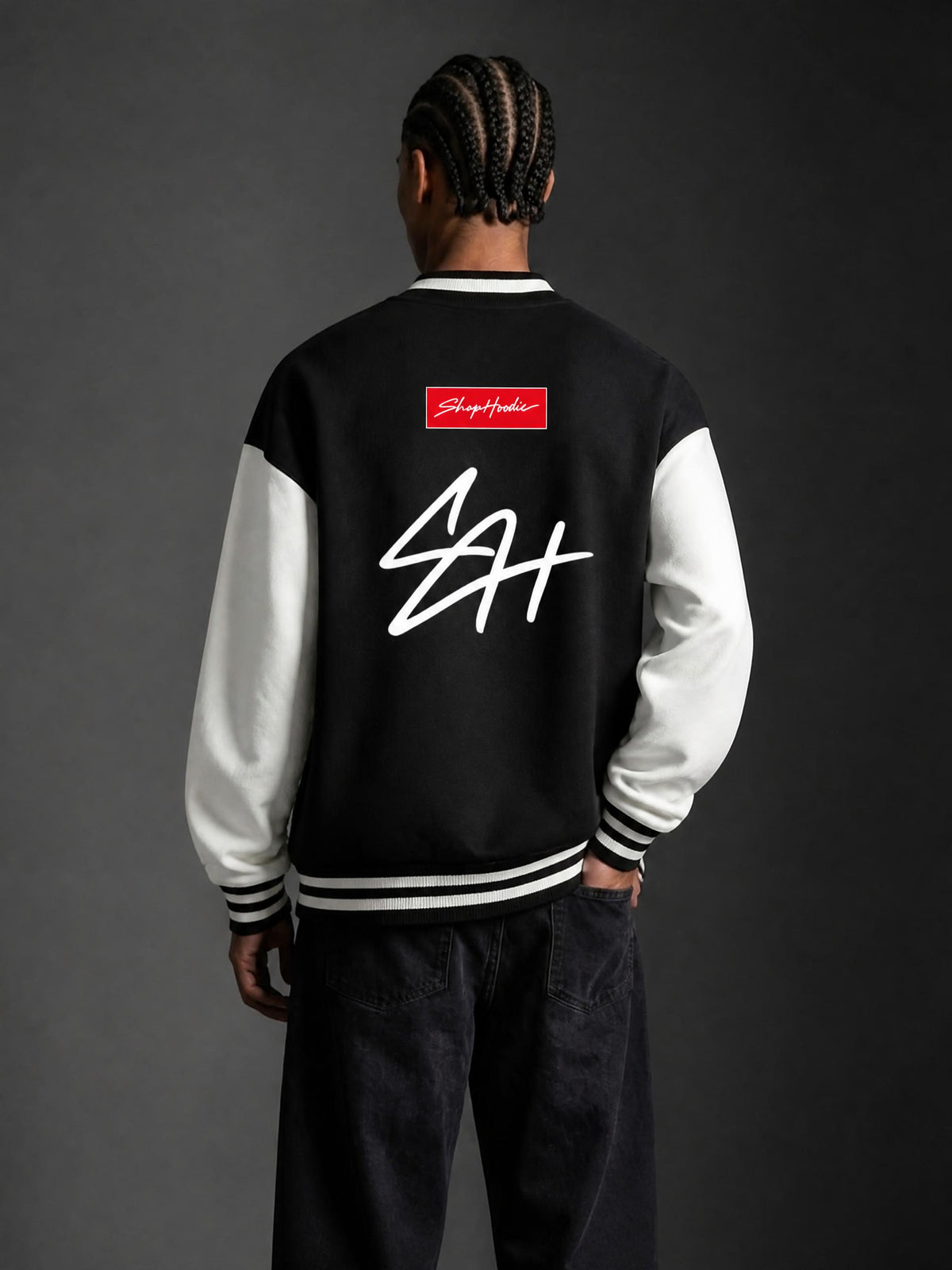 SHOPHOODIE® SH SIGNATURE AVANT Two-Tone Fleeced Varsity Jacket – product image 11